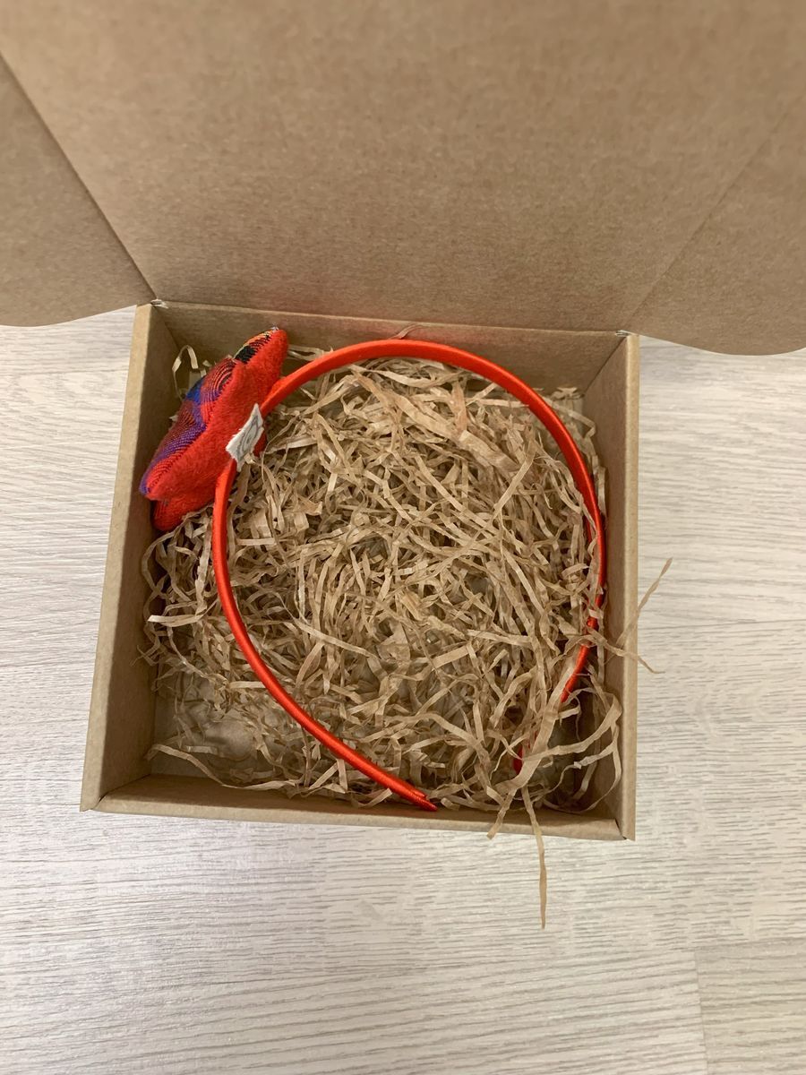 Cerchiello bambina Natale con Stella rossa tartan