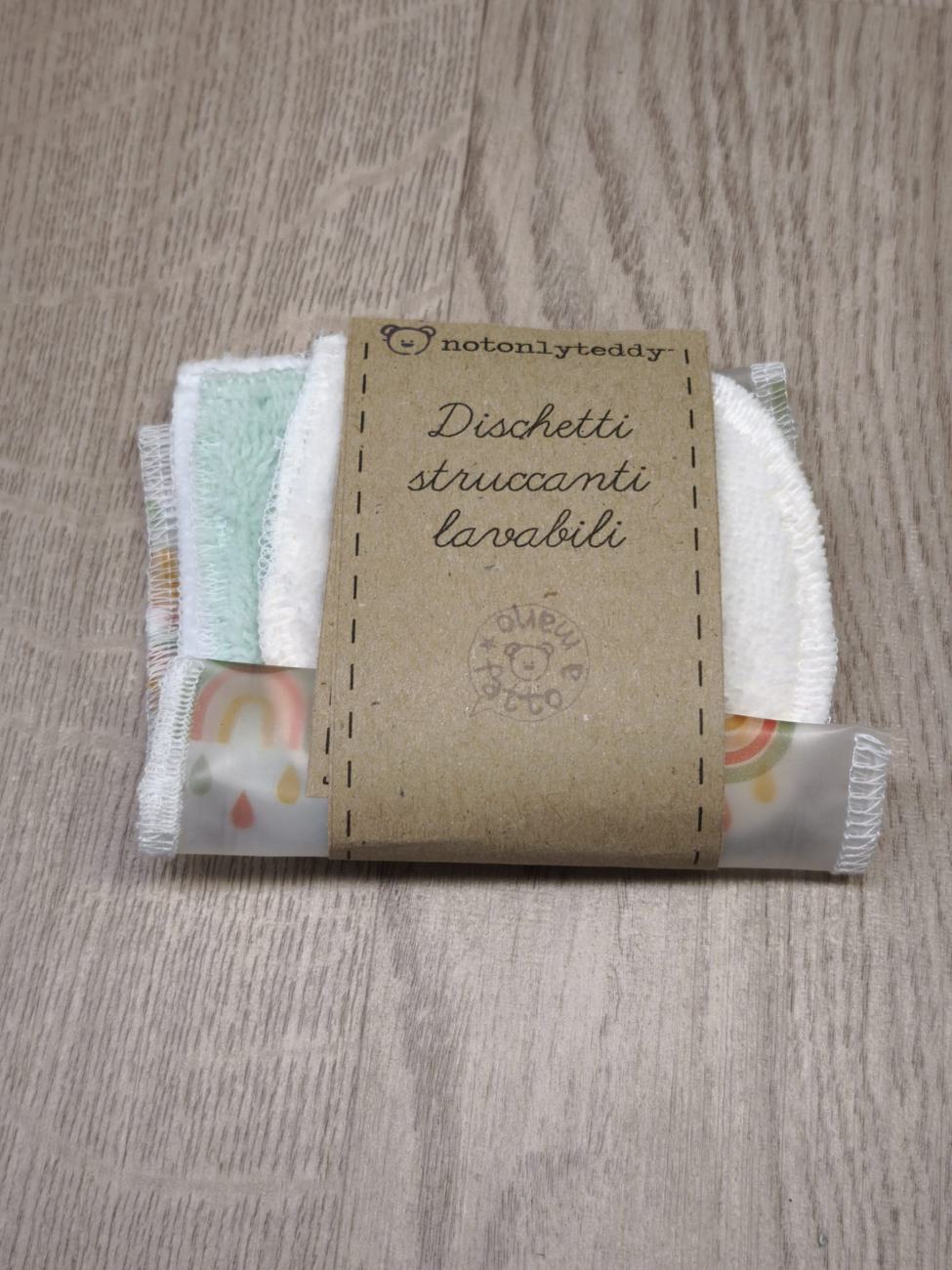 Set: 3 dischetti struccanti lavabili + bustina impermeabile trasparente