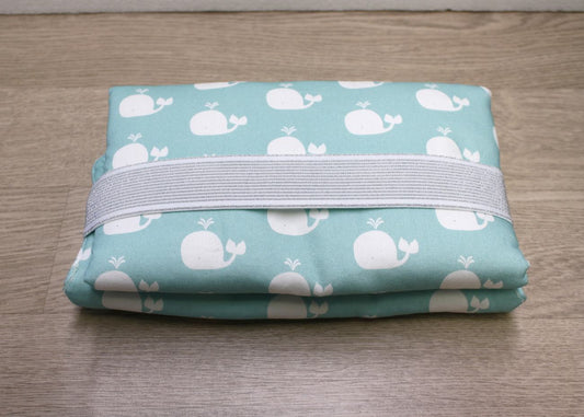 Fasciatoio portatile - Portapannolini verde acqua con balenine