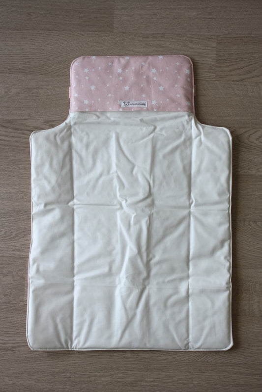 Fasciatoio da viaggio pieghevole con portapannolini – Rosa bacchette magiche – personalizzabile