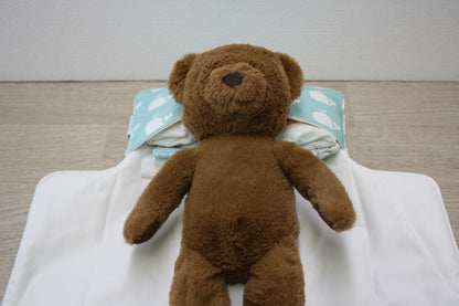 Fasciatoio portatile - Portapannolini verde acqua con balenine