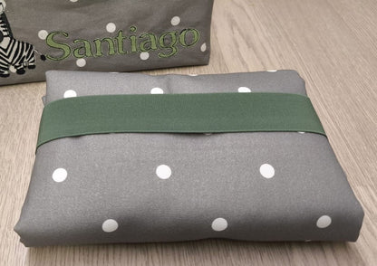 Fasciatoio portatile - Portapannolini grigio a pois con interno cerato animali