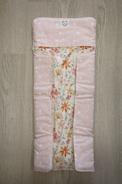 Fasciatoio da viaggio pieghevole portapannolini – Rosa bacchette magiche e fiori – personalizzabile