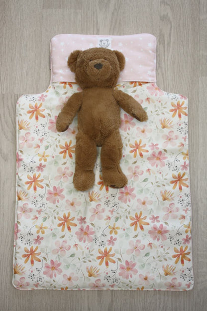 Fasciatoio da viaggio pieghevole portapannolini – Rosa bacchette magiche e fiori – personalizzabile