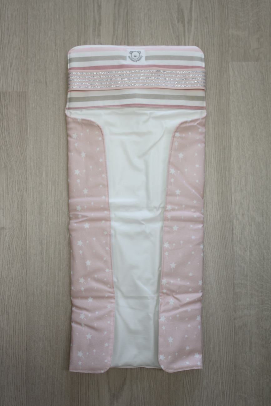 Fasciatoio da viaggio pieghevole con portapannolini – Rosa bacchette magiche – personalizzabile