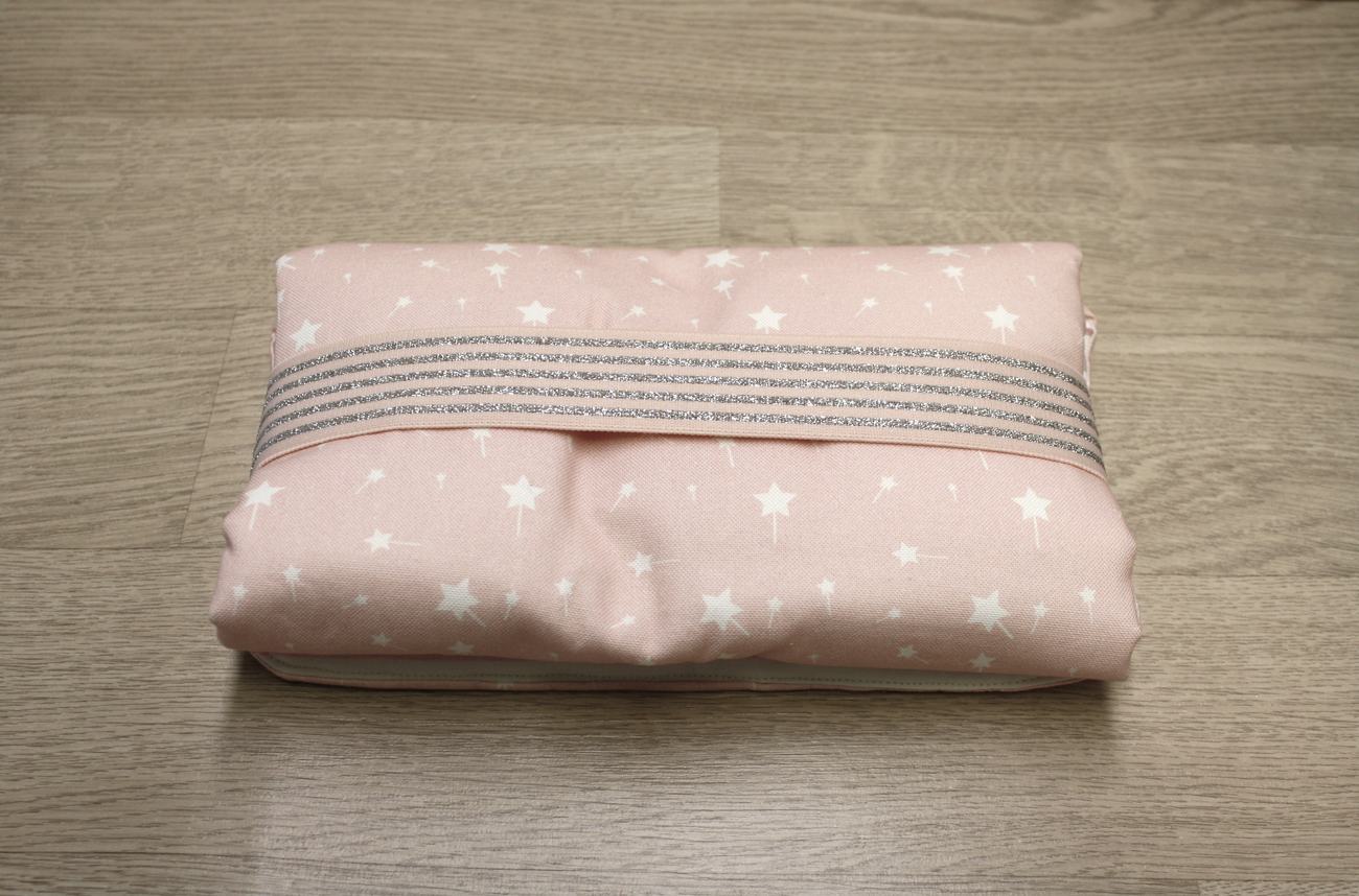 Fasciatoio da viaggio pieghevole con portapannolini – Rosa bacchette magiche – personalizzabile