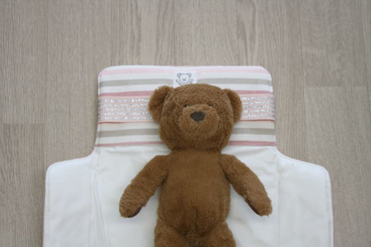 Fasciatoio da viaggio pieghevole con portapannolini – Rosa bacchette magiche – personalizzabile