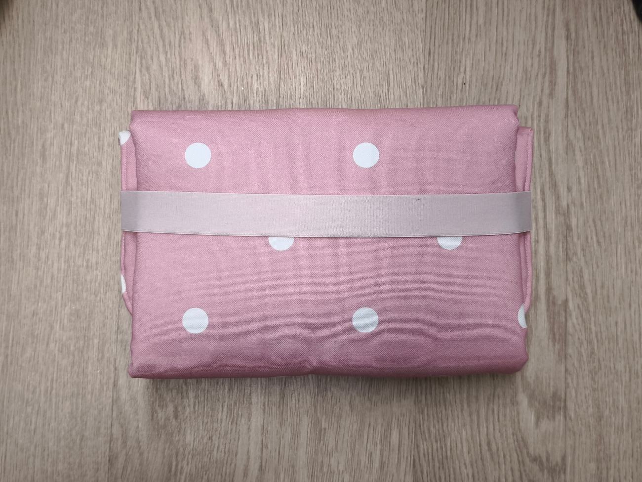 Fasciatoio da viaggio pieghevole con portapannolini – Rosa pois – animali - personalizzabile