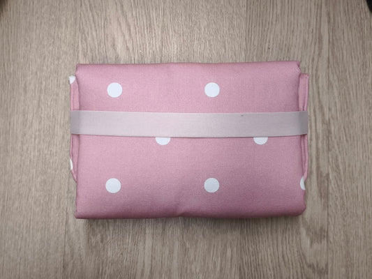 Fasciatoio da viaggio pieghevole con portapannolini – Rosa pois – animali - personalizzabile