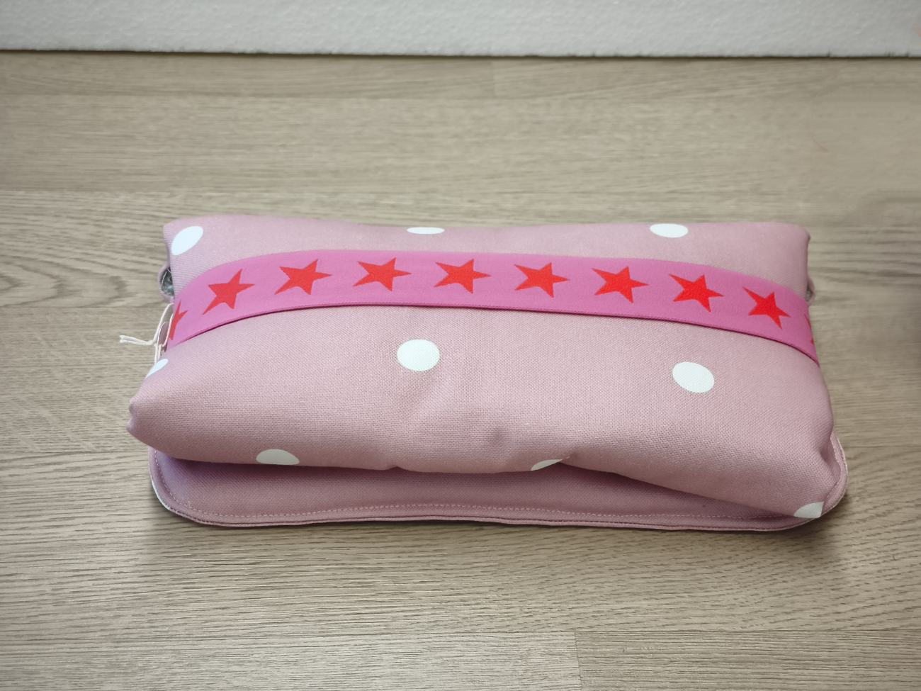 Fasciatoio da viaggio pieghevole con portapannolini – Rosa pois – personalizzabile