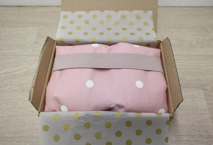 Fasciatoio da viaggio pieghevole con portapannolini – Rosa pois – interno bianco