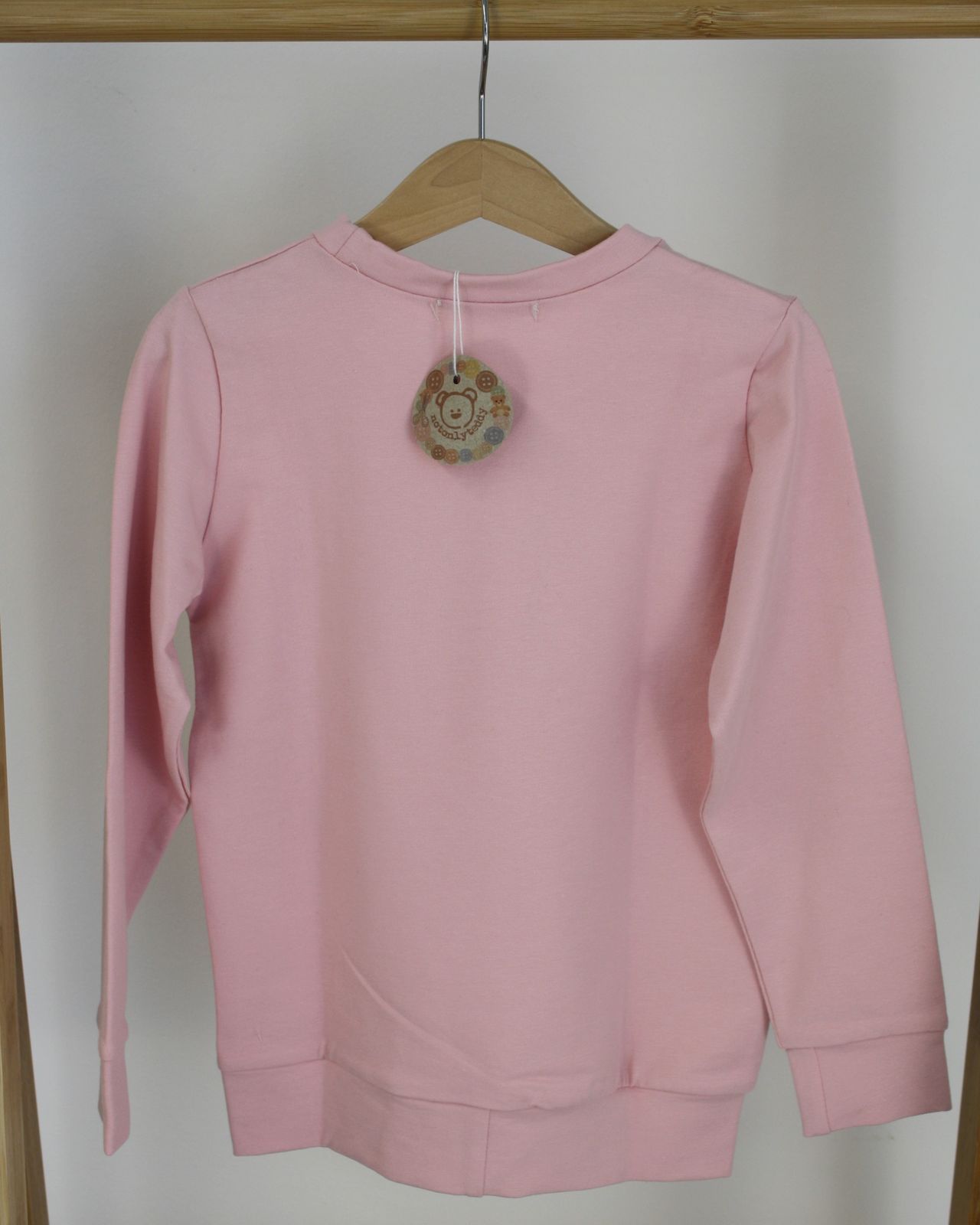 Retro di felpa garzata rosa con stella in tulle rosa glitterata