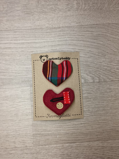 Fermaglietti per bimba - Tartan rosso