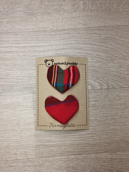 Fermaglietti per bimba - Tartan rosso