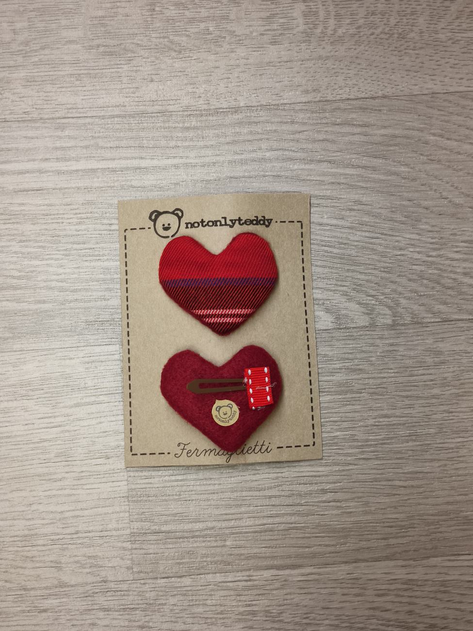 Fermaglietti per bimba - Tartan rosso