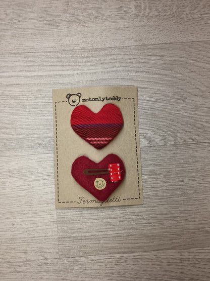 Fermaglietti per bimba - Tartan rosso