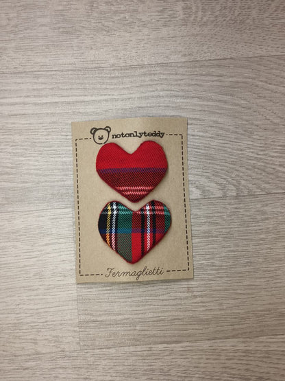 Fermaglietti per bimba - Tartan rosso