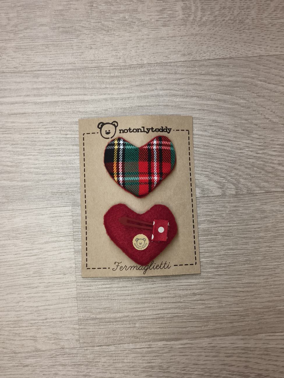 Fermaglietti per bimba - Tartan rosso