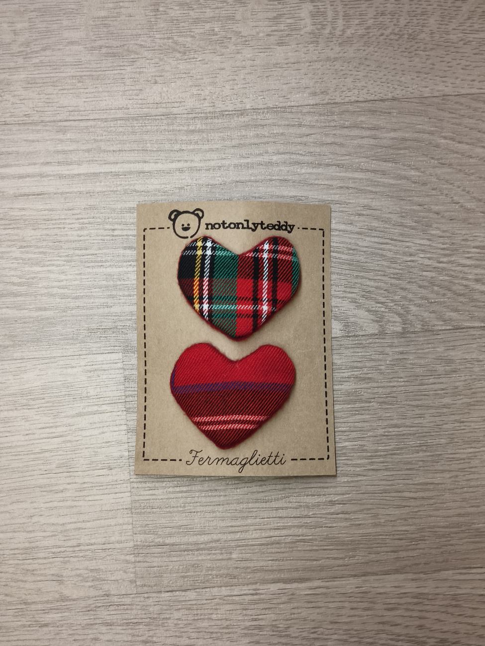 Fermaglietti per bimba - Tartan rosso