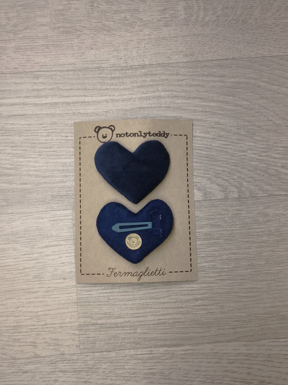 Fermaglietti per bimba a forma di cuore - Velluto (vari colori)