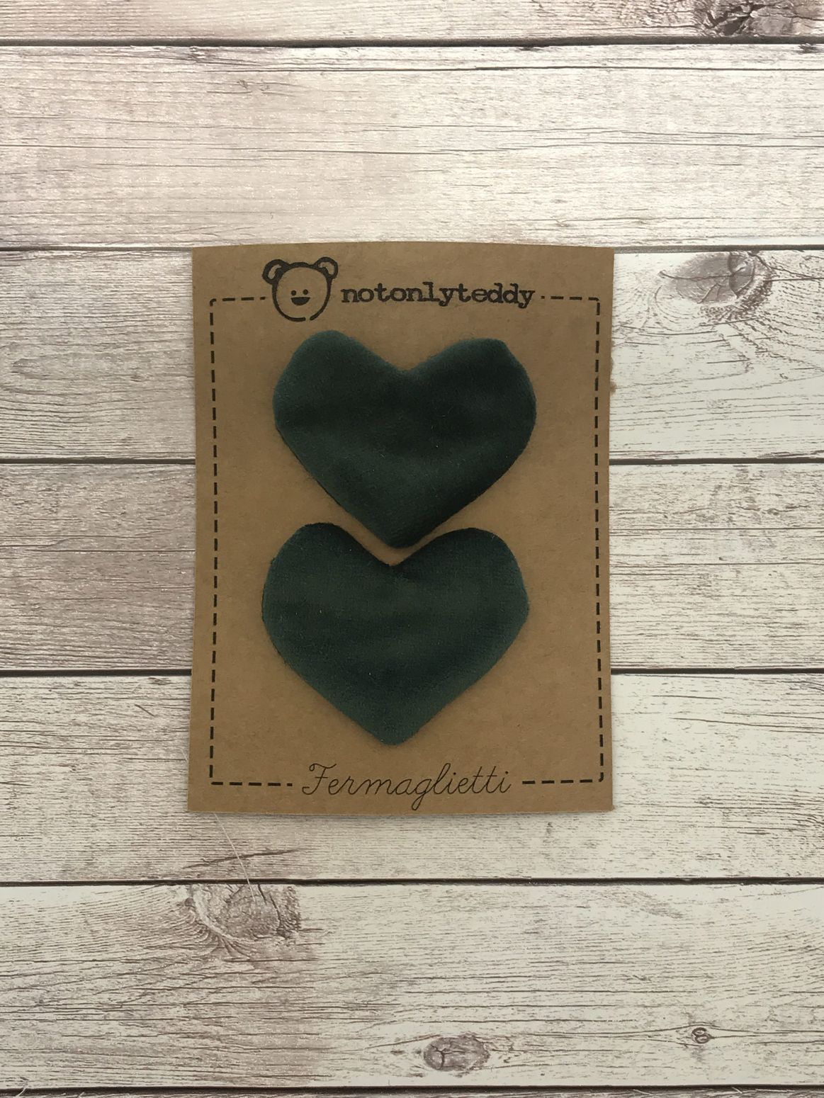 Fermaglietti per bimba a forma di cuore - Velluto (vari colori)