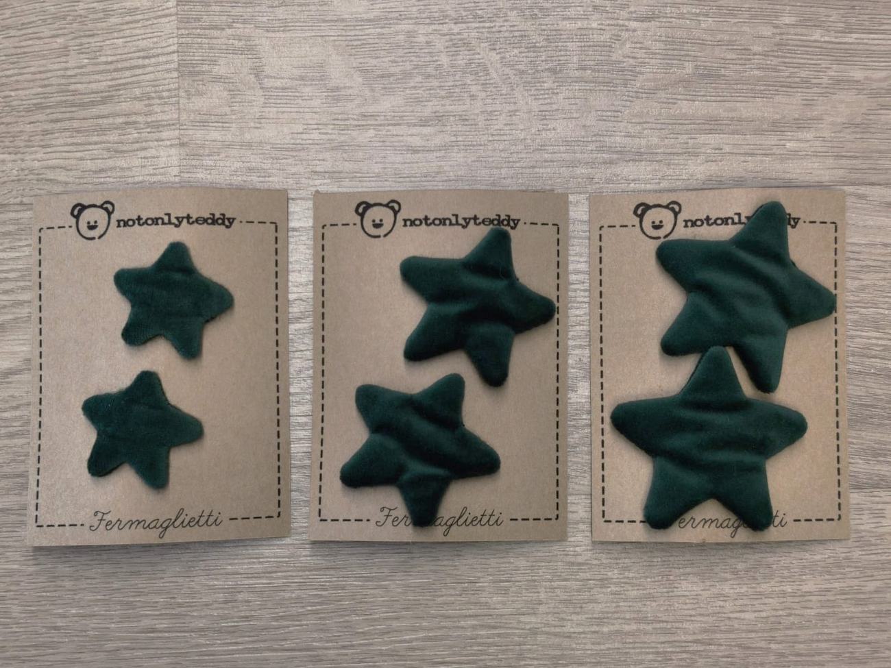 Fermaglietti per bimba a forma di stellina - versione piccolissima - Velluto in varie varianti colore