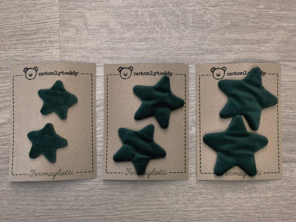 Fermaglietti per bimba a forma di stellina - versione piccolissima - Velluto in varie varianti colore