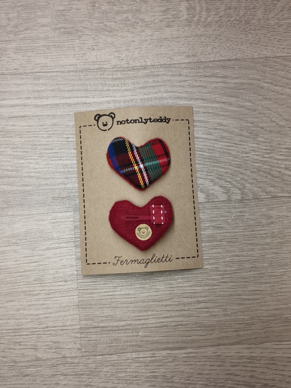 Fermaglietti Piccoli per bimba - Tartan rosso