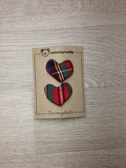 Fermaglietti Piccoli per bimba - Tartan rosso