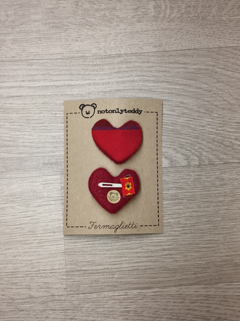 Fermaglietti Piccoli per bimba - Tartan rosso