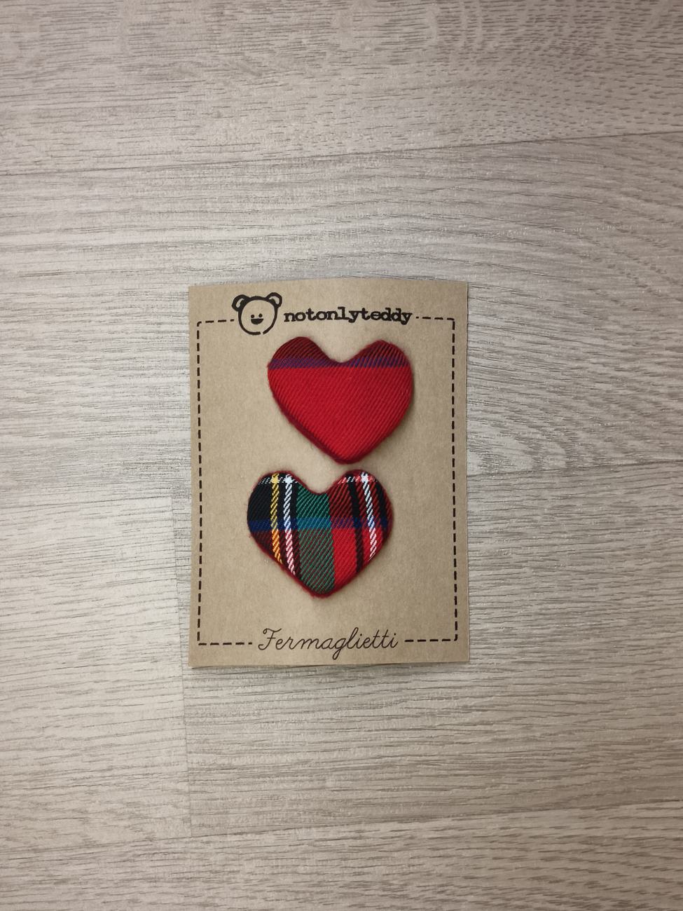 Fermaglietti Piccoli per bimba - Tartan rosso