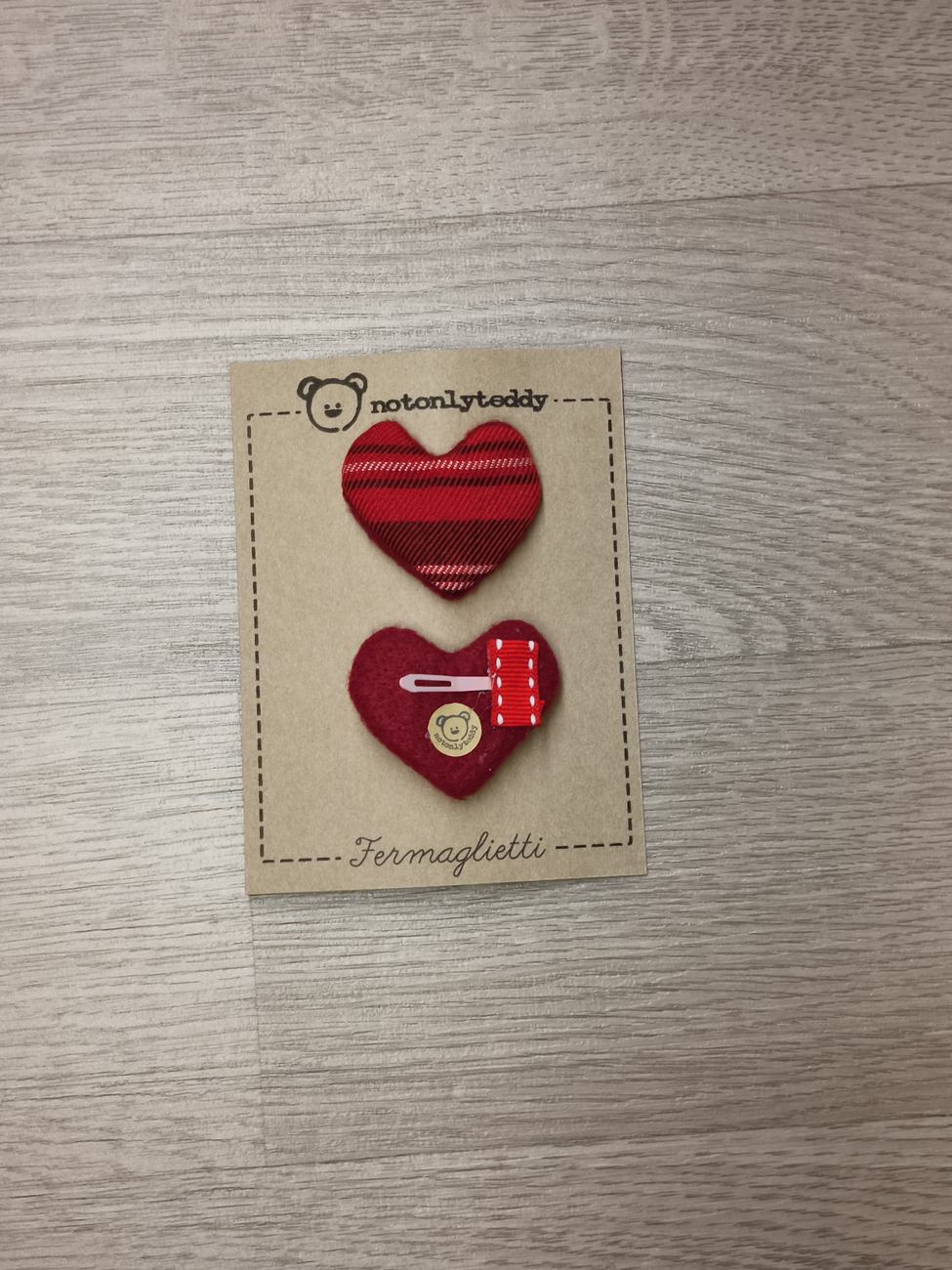 Fermaglietti Piccoli per bimba - Tartan rosso