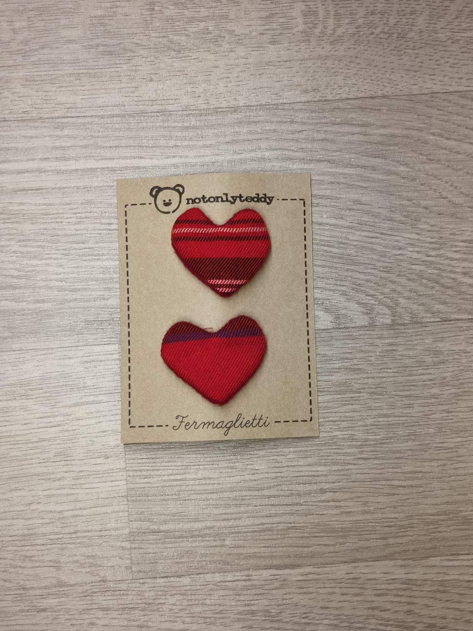 Fermaglietti Piccoli per bimba - Tartan rosso