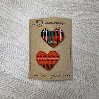 Fermaglietti Piccoli per bimba - Tartan rosso