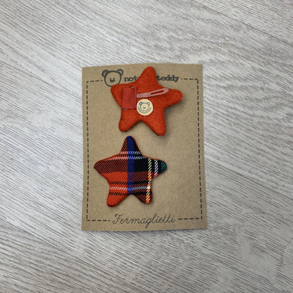 Fermaglietti per bimba - Tartan rosso