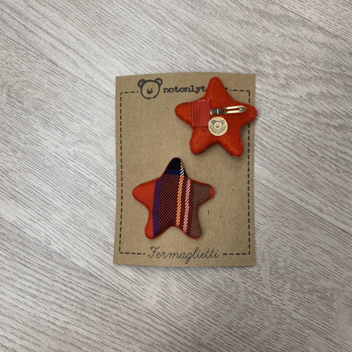 Fermaglietti Piccoli per bimba - Tartan rosso