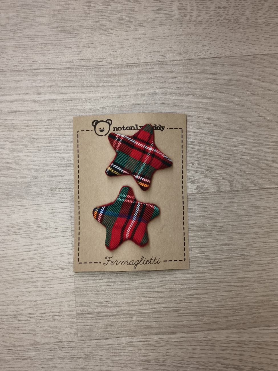 Fermaglietti Piccoli per bimba - Tartan rosso