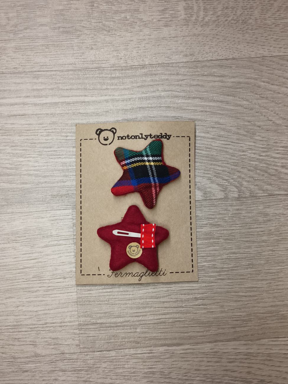 Fermaglietti Piccoli per bimba - Tartan rosso