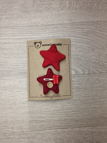 Fermaglietti Piccoli per bimba - Tartan rosso