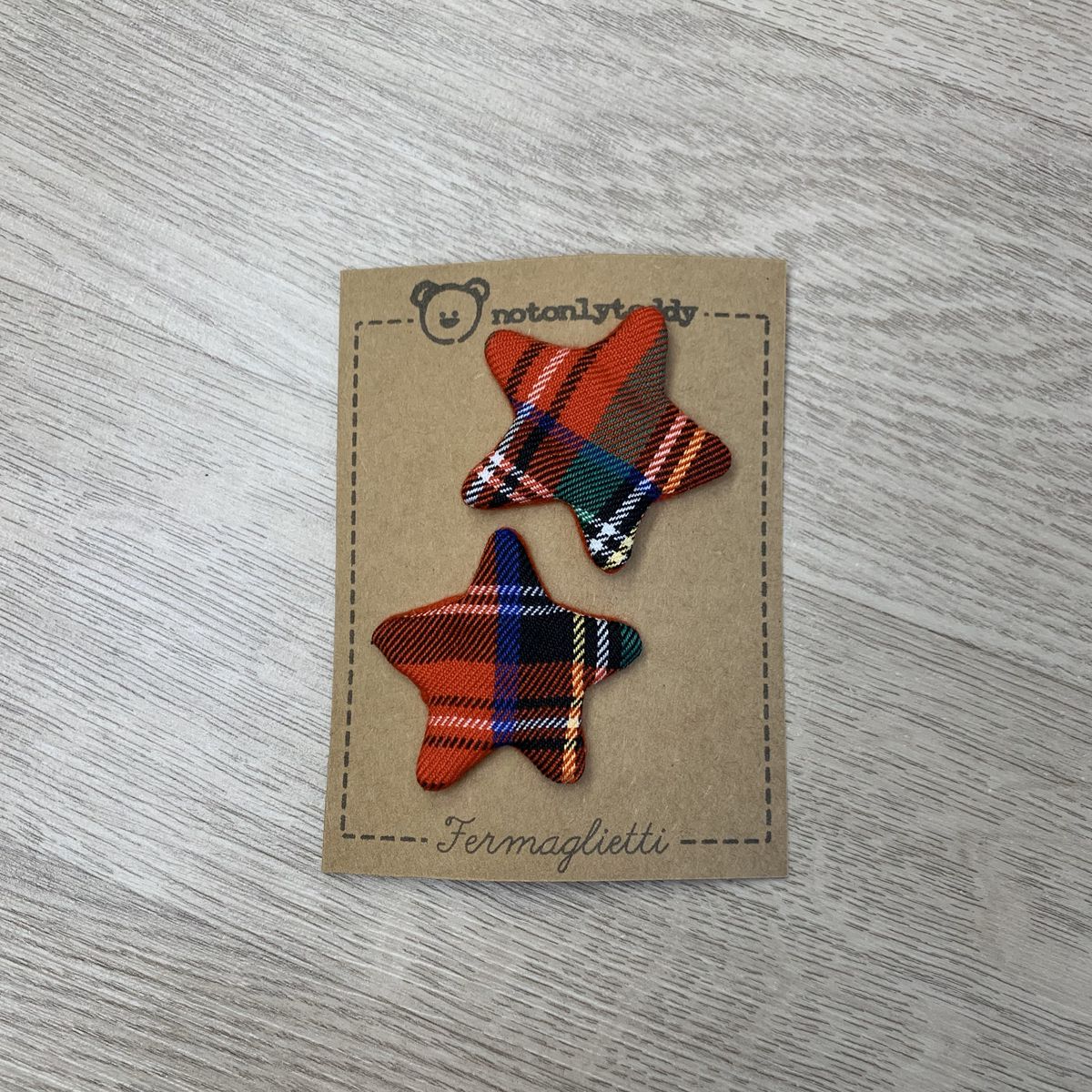 Fermaglietti Piccoli per bimba - Tartan rosso