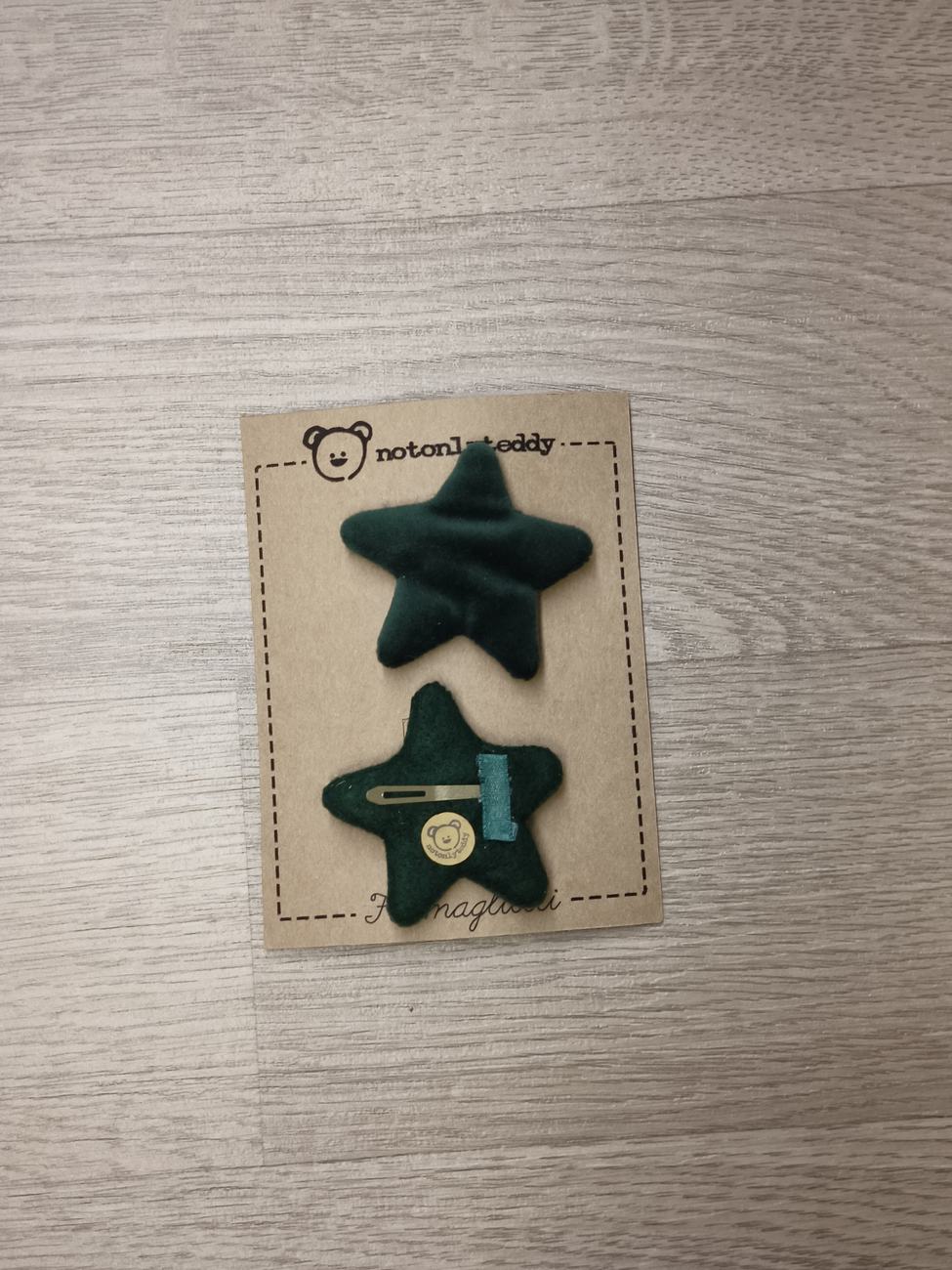 Fermaglietti Piccoli per bimba a forma di stellina - Velluto in varie varianti colore