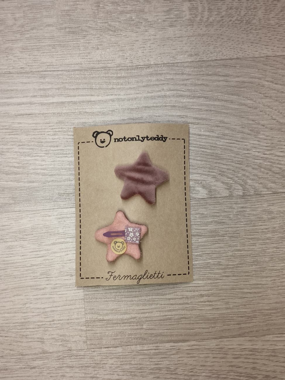 Fermaglietti per bimba a forma di stellina - versione piccolissima - Velluto in varie varianti colore