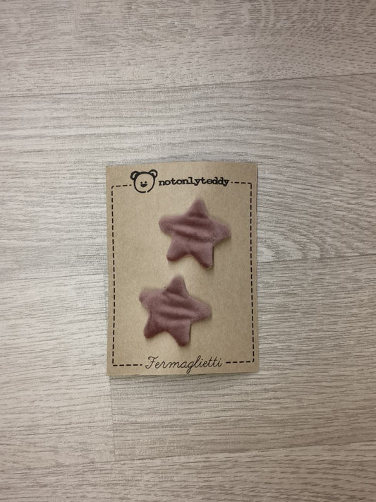 Fermaglietti per bimba a forma di stellina - versione piccolissima - Velluto in varie varianti colore