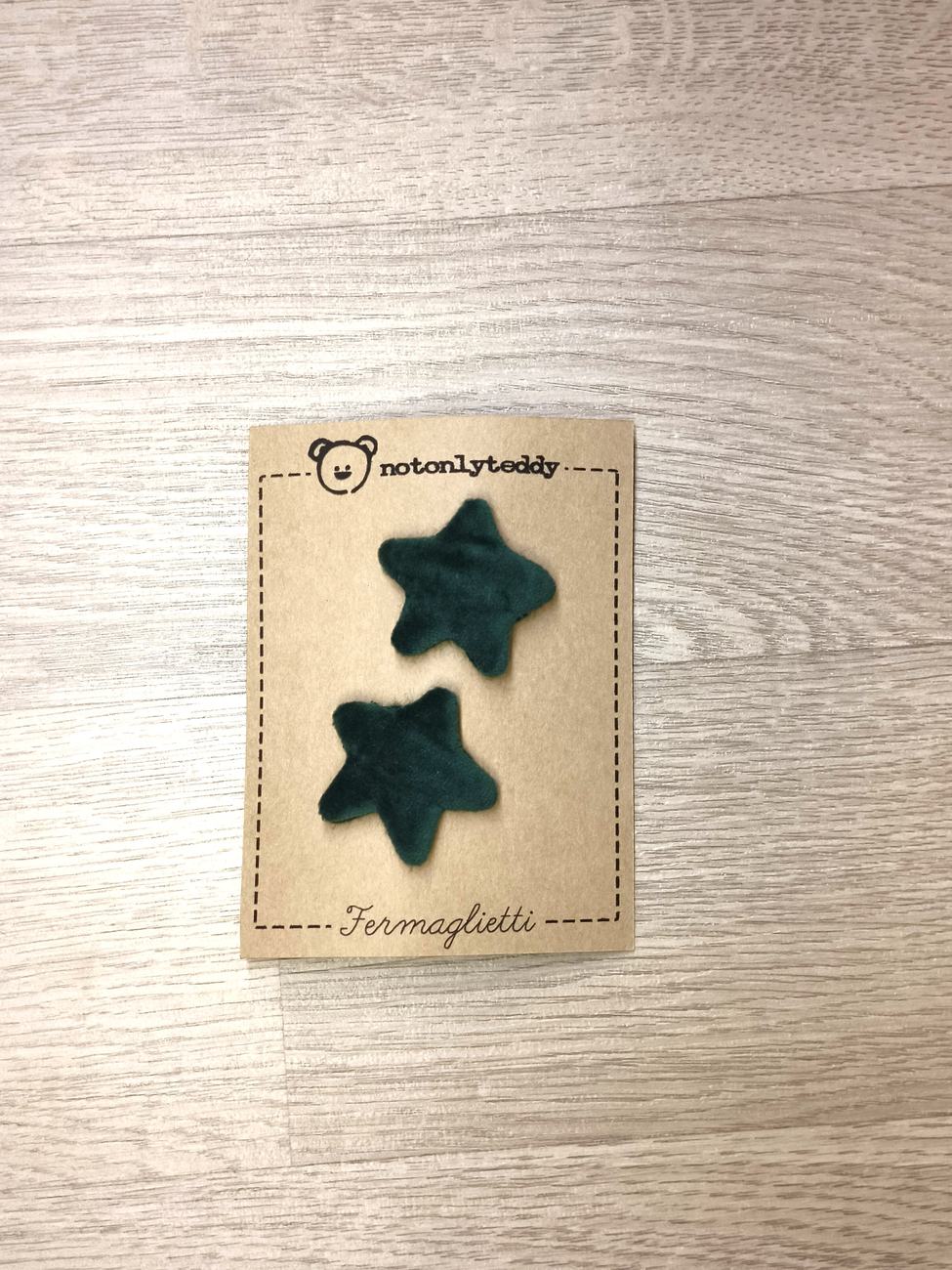 Fermaglietti per bimba a forma di stellina - versione piccolissima - Velluto in varie varianti colore