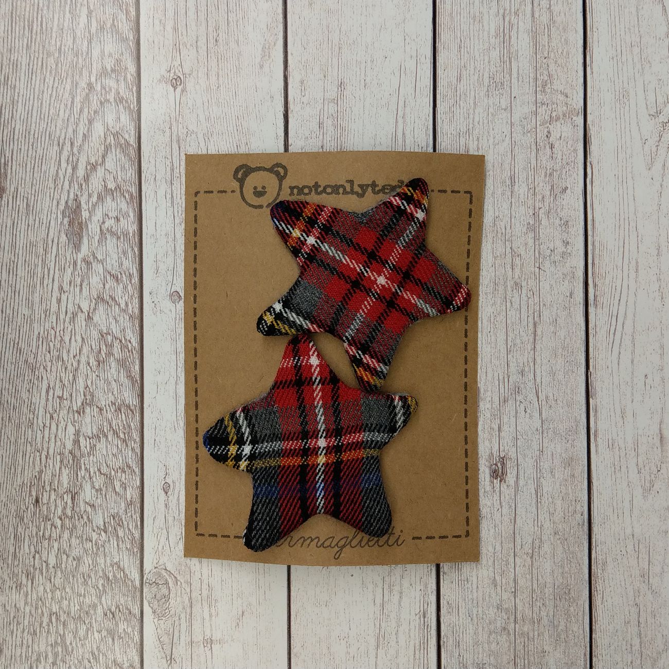 Fermaglietti bambina - tartan grigio