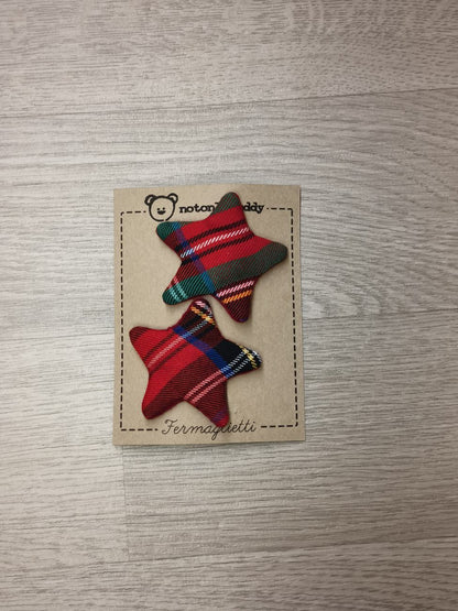 Fermaglietti per bimba - Tartan rosso