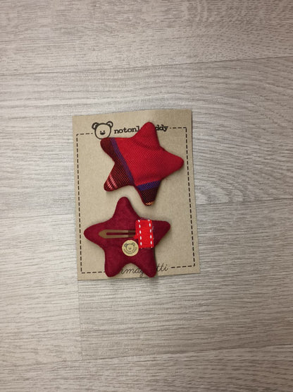 Fermaglietti per bimba - Tartan rosso