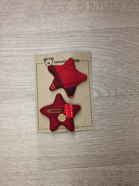 Fermaglietti per bimba - Tartan rosso