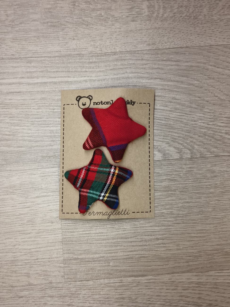 Fermaglietti per bimba - Tartan rosso