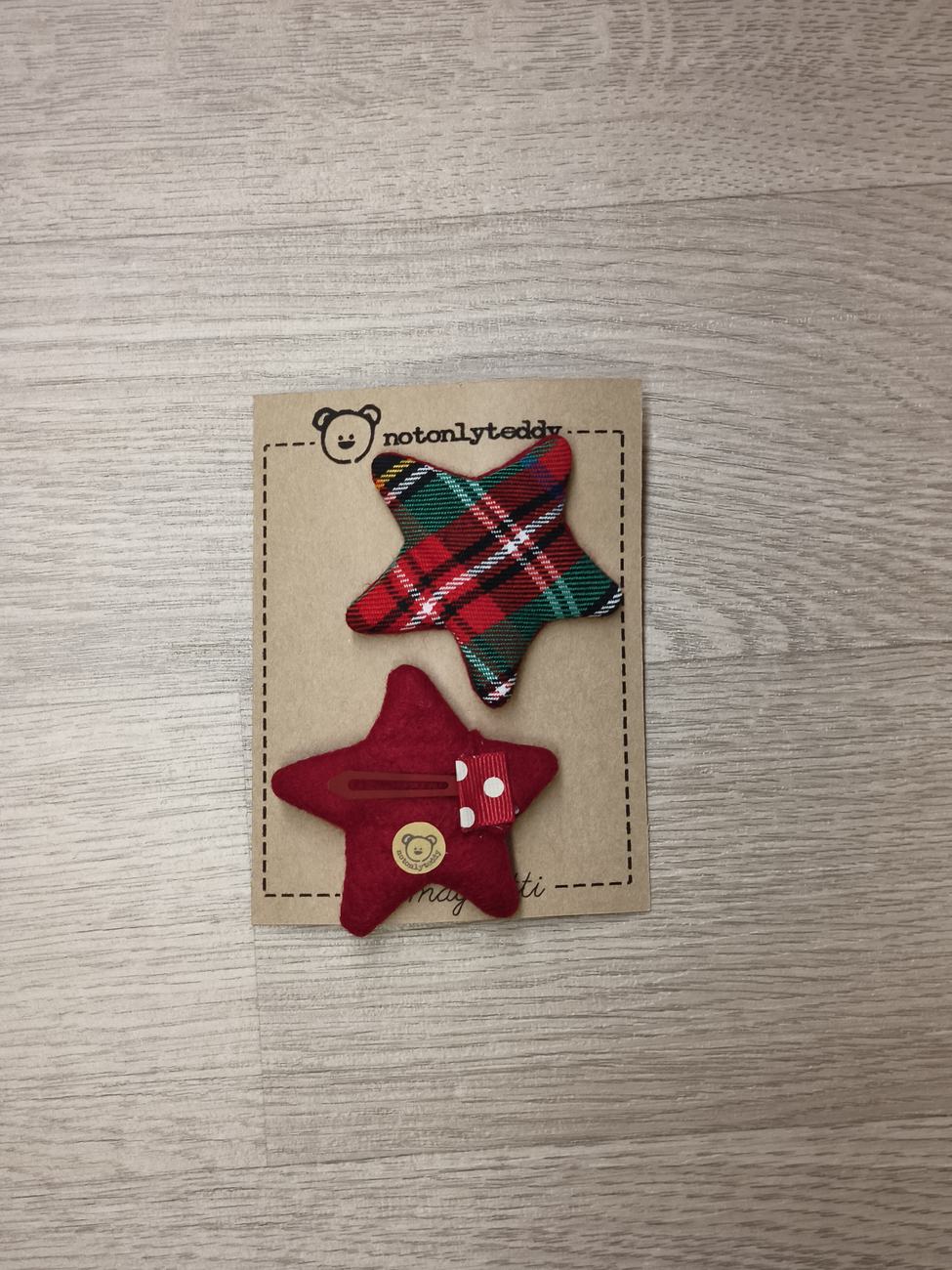 Fermaglietti per bimba - Tartan rosso